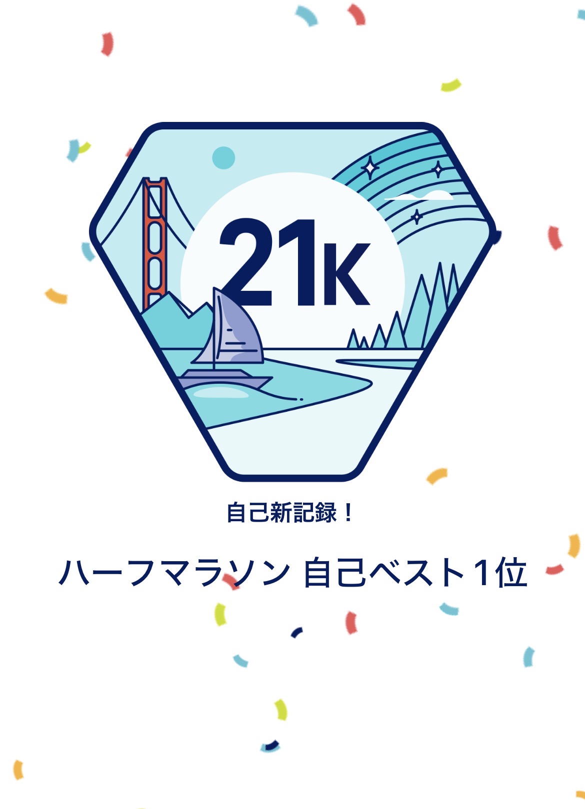 ハーフマラソン自己ベスト達成